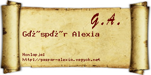 Gáspár Alexia névjegykártya